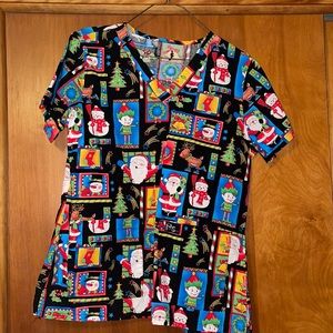 Christmas Scrub Top